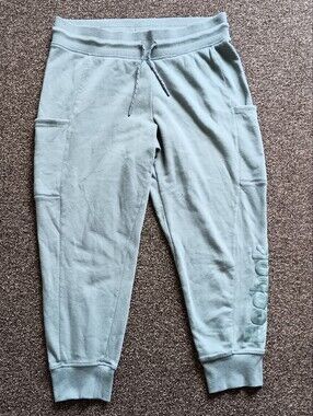 Reebok Light Blue Jogger Sweatpants, Womens XL Side Pocket Gym Lounge Capris